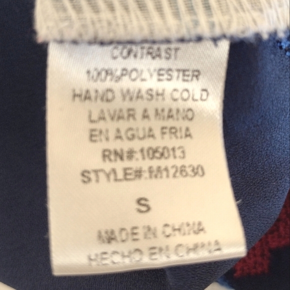 Andrée women's Plaid/embroidery top blue and white. Size (S) - Picture 7 of 12